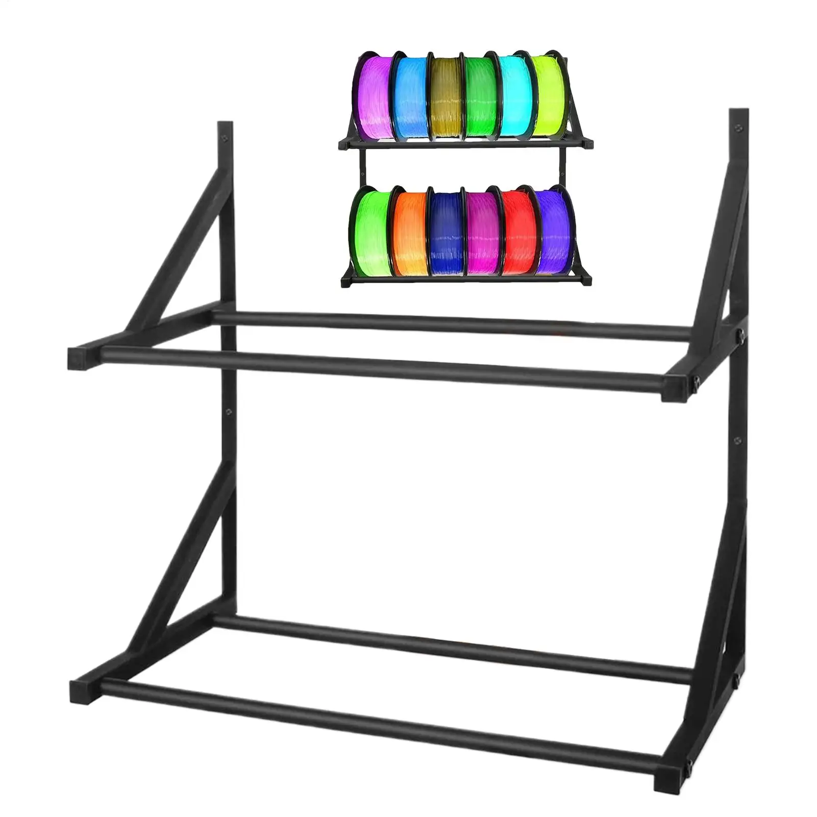 3D Printer Filament Storage Rack 2-layer 3D Printer Filament Organizer Shelf Wall-Mounted 3D Printer Filament Display Holder