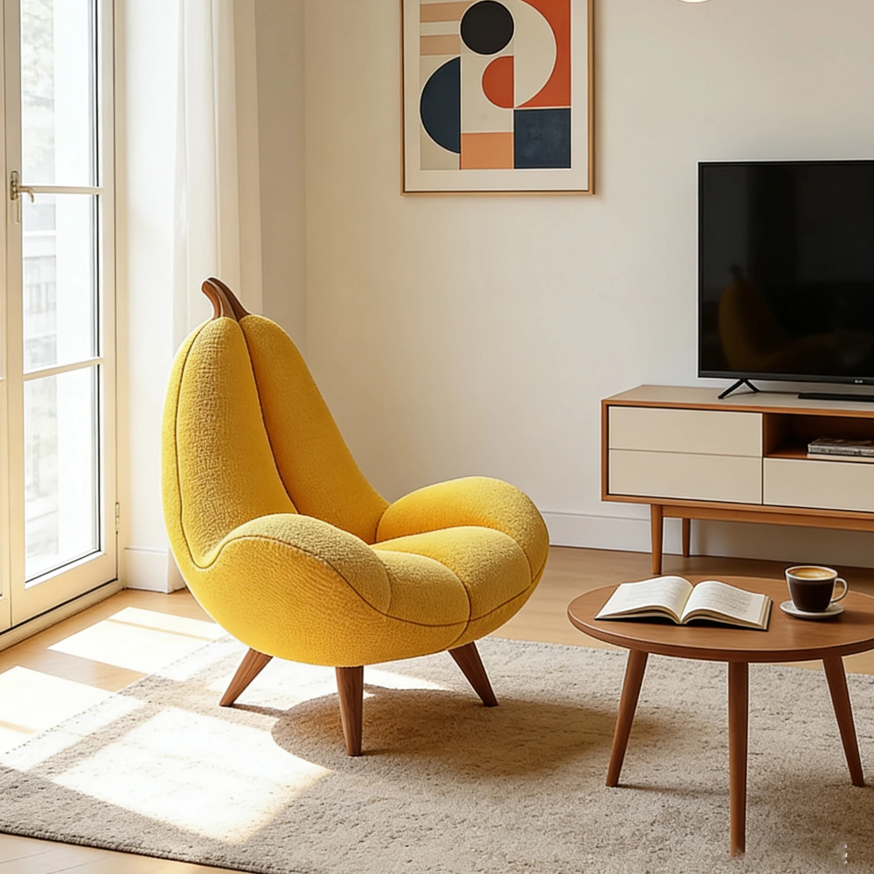 

tyNordic Designer Yellow Snail Chair Lambswool Light Luxury Single Sofa Chair Ins Style Internet Famous Leisure Chair@