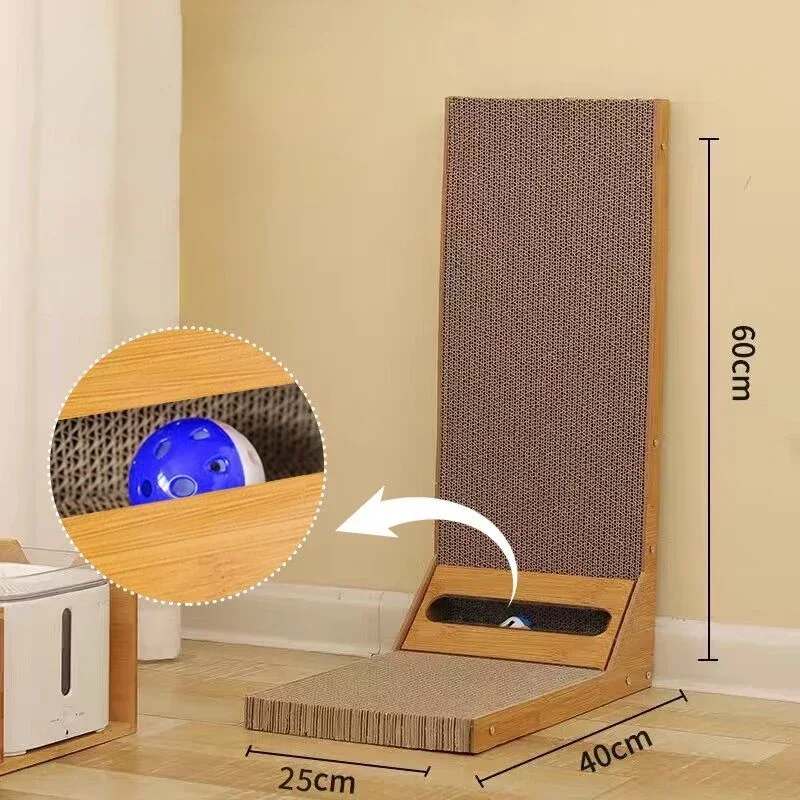 

Cat Scratching Board L-shaped Detachable Corrugated Paper Cat Scraper Durable Cat Training Grinding Claw Toy Furniture Protector