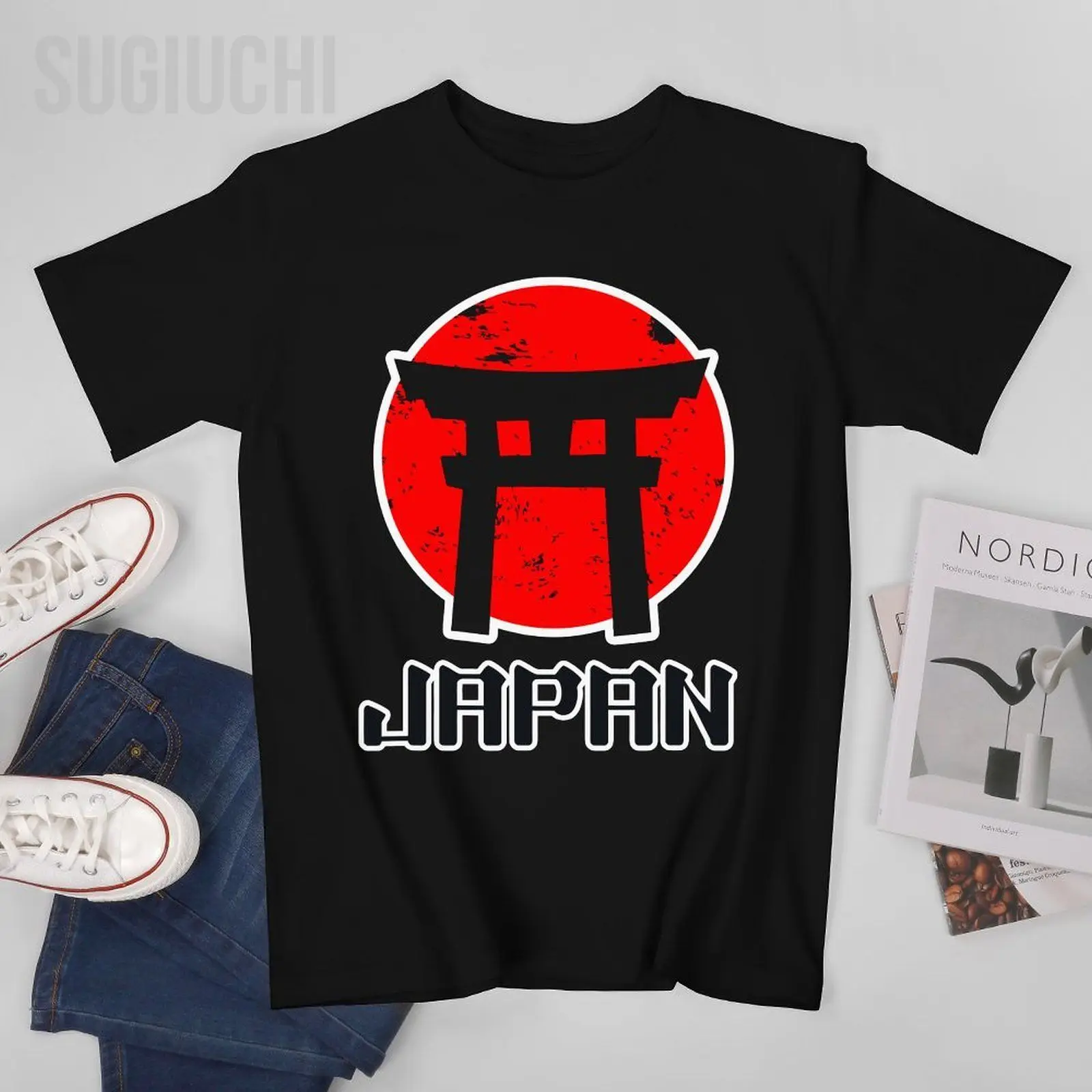 Men JAPAN Vintage JAPANESE Flag Tshirt Tees O-neck T Shirts Women Boys 100% Cotton Short T-Shirt Unisex All Seasons