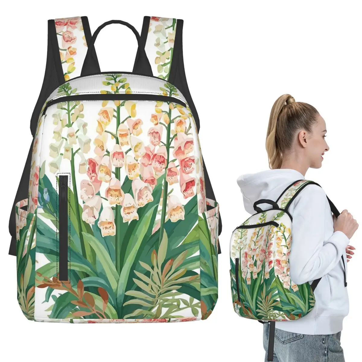 

Vibrant Convallaria Pattern Backpack Student BookBag Kids School Bag Laptop Shoulder Bags Men Women