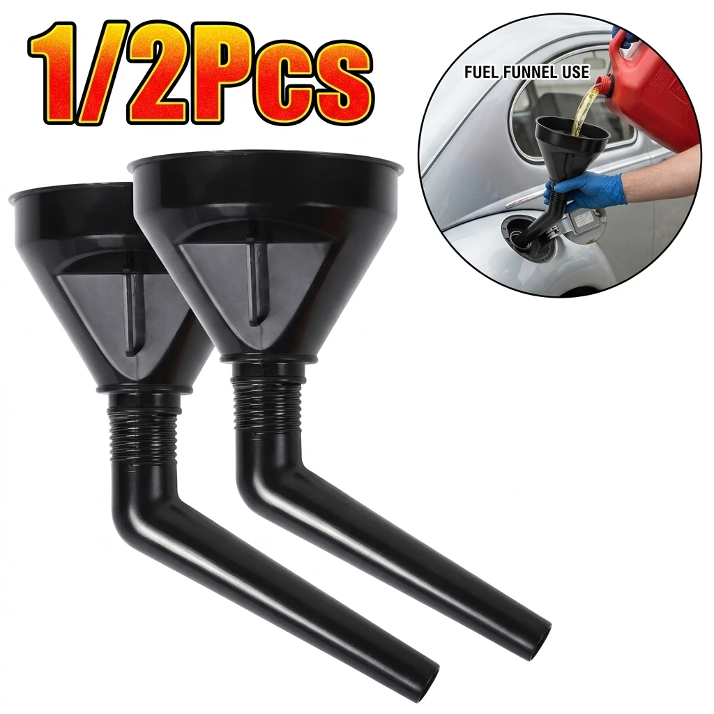 1/2Pcs Automotive Plastic Funnel Set Wide Mouth Fuel and Oil Multi-use Flexible Angle Funnels for Water Coolant and Engine Oil