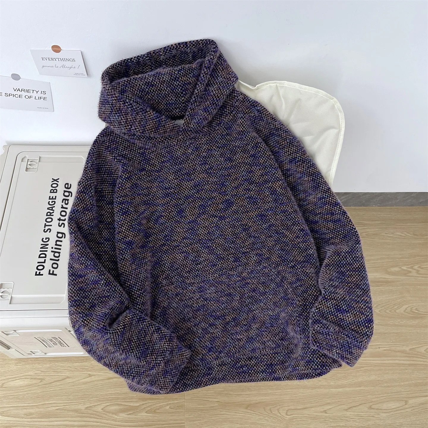 

Фиолетовая мужская толстовка с капюшоном, плотная, в стиле ретро, премиум-класса, крутая, в американском стиле, для пар, повседневная верхняя одежда