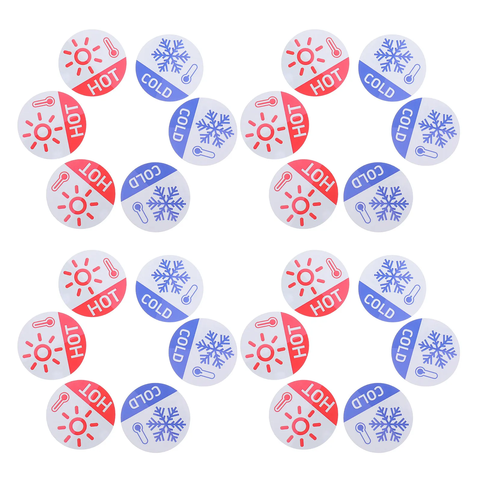 30Pair Hot Cold Faucet Labels Waterproof Adhesive Bathroom Temperature Indicator Stickers for Sink Shower Kitchen