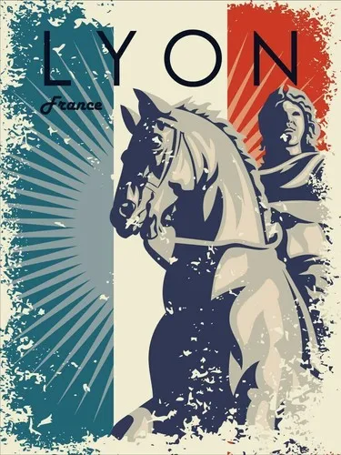 Frankreich Lyon Vintage Retro Metallschild