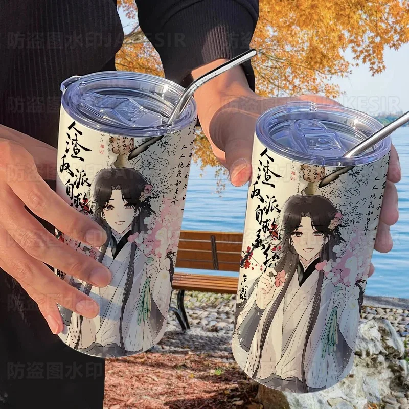 

2026 new scumbag villain self rescue system peripheral stainless steel cosplay insulated cup office straw accompanying water cup