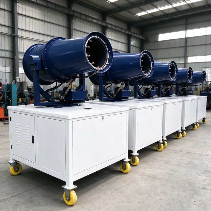 40m Electric Fog Cannon with Wheels, Dust Removal Mist Cannon Sprayer for Quarry, Coal Stockyard and Outdoor Dust Suppression