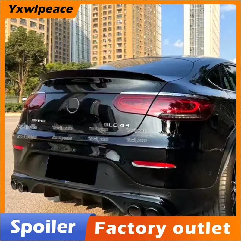 

For Mercedes GLC Class Coupe GLC300 GLC250 GLC43 GLC260 2016 2017 2018 Spoiler High Quality ABS Car Rear Trunk Wing Spoiler