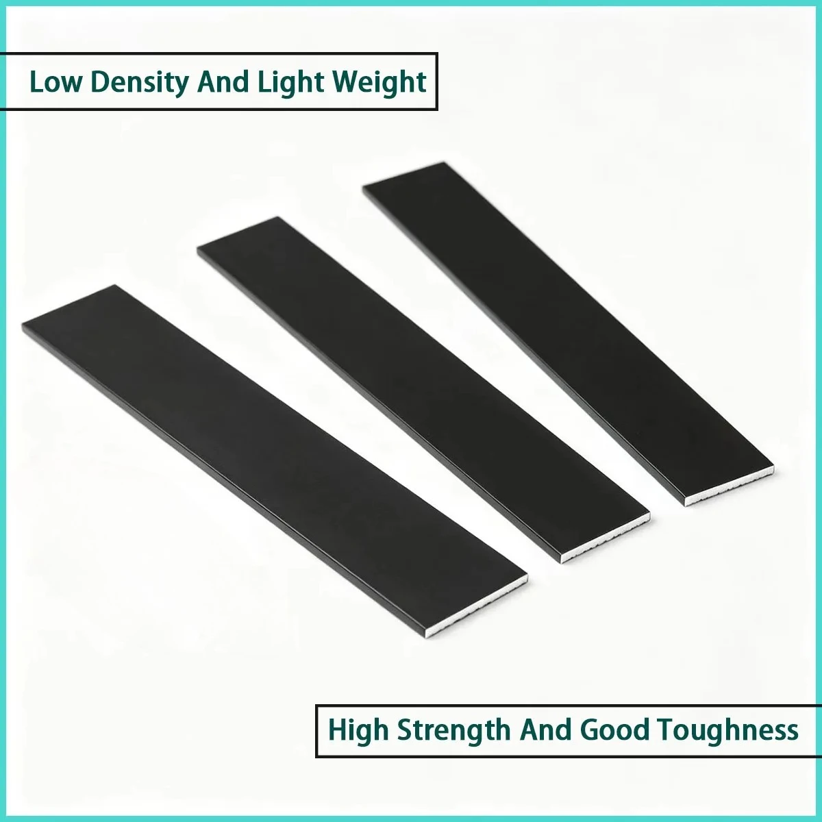 8-50mm Wide Black Solid Aluminum Flat Strip Suitable for Decoration, Brackets, Hardware Accessories, Industrial Frames, Etc