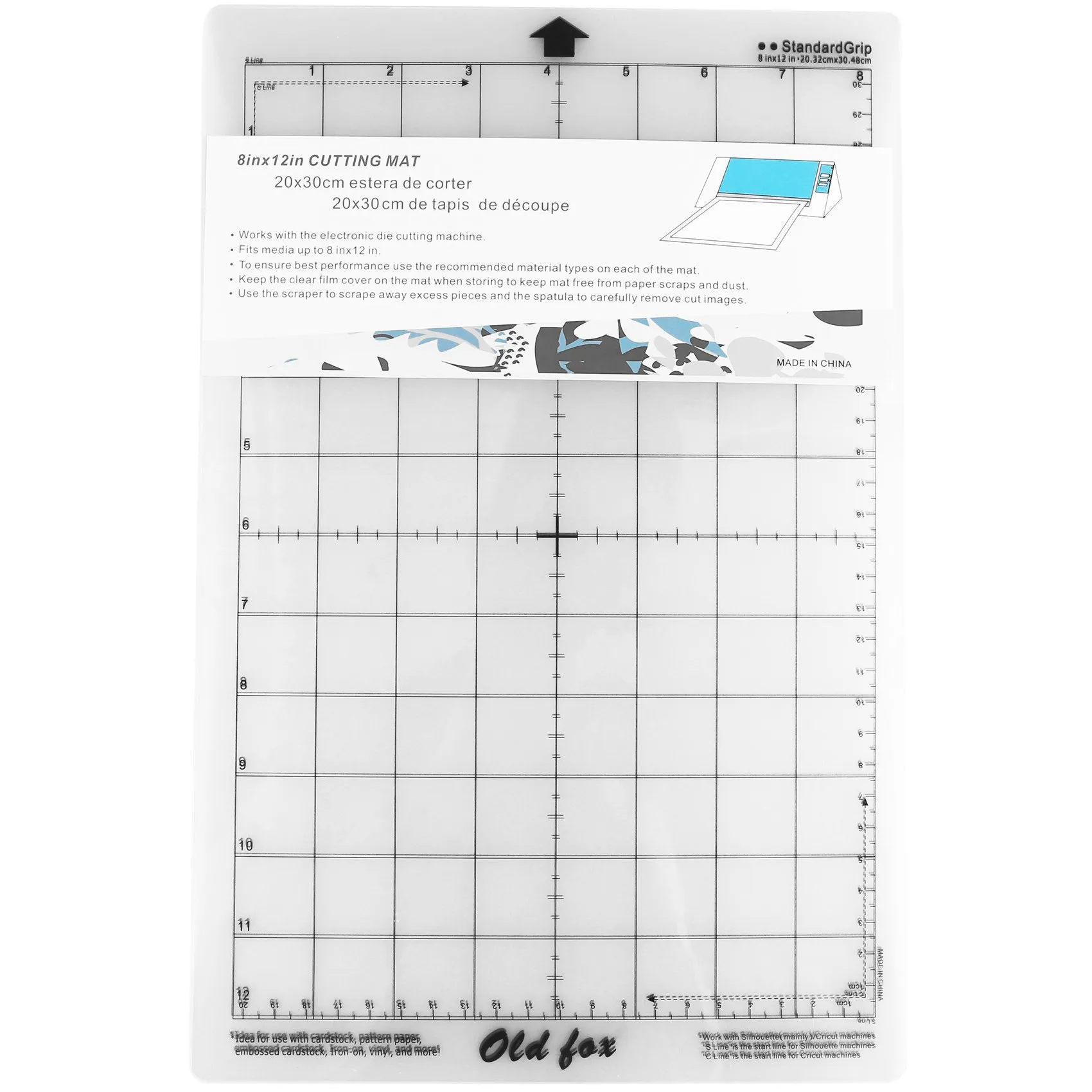 Stylish-6Pcs Replacement Cutting Mat Adhesive Mat With Measuring Grid 8 By 12-Inch