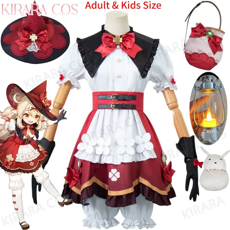 

Klee New Skin Blossoming Starlight Cosplay Costume for Kids Women Costumes Genshin Cosplay Full Set Halloween Outifts with Hat