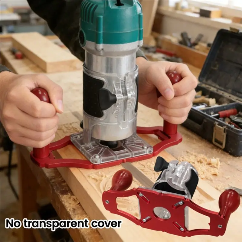 B23B Upgraded Woodworking Router Base For Milling& Trimming Engraving With Dual Handles, Edge Guide Slotting Base DIY Tool