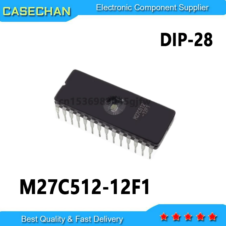 10PCS New and Original  27C512 M27C512-12F1 DIP-28