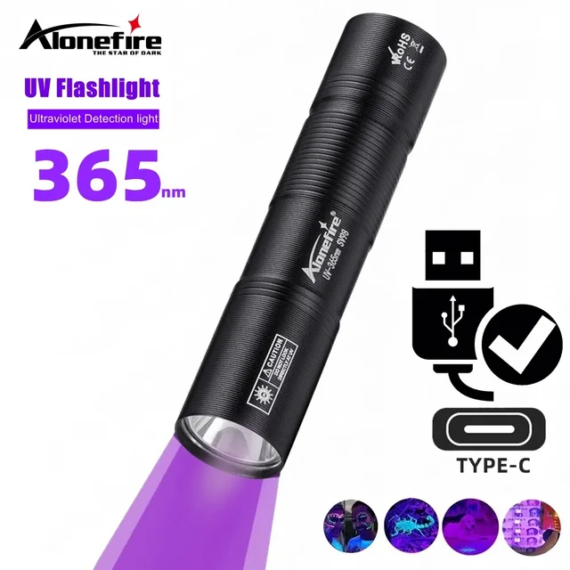 365nm latarka UV USB akumulator Mini Palm ultrafioletowa lampa do paznokci latarka zwierzęta domowe mocz kot łuszczą pieniądze ruda marker wykrywający światło