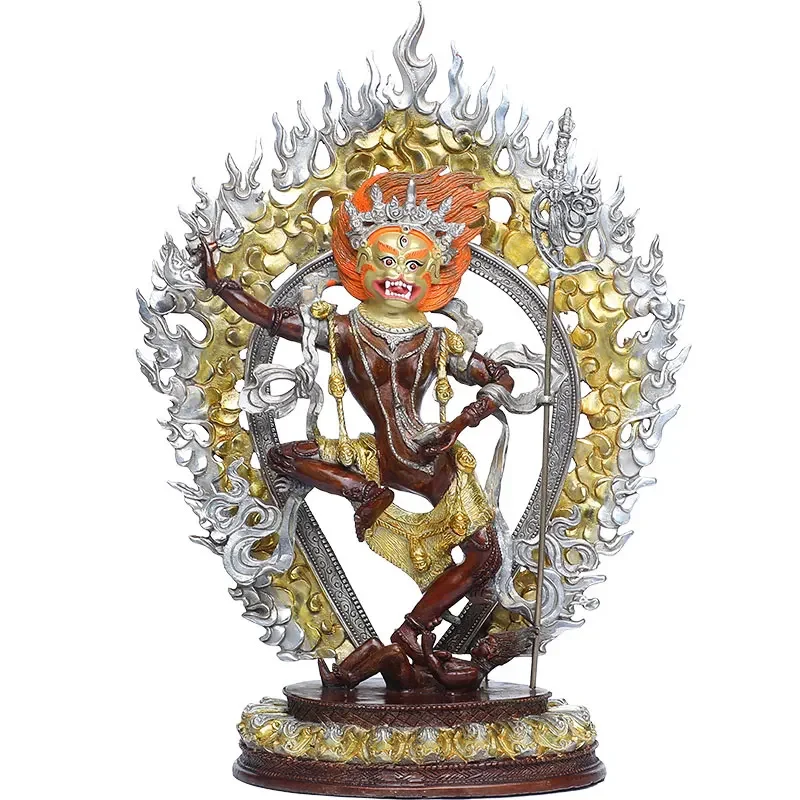 large good grade gold gilding Buddha brass statue HOME family effective protection Tibetan Simhamukha lion dakinis Buddha 38CM