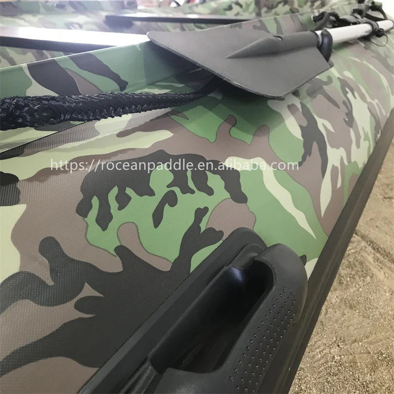 الجملة CE التمويه PVC المطاط نفخ زورق الصيد قارب مع أرضية الألومنيوم / أرضية خشبية