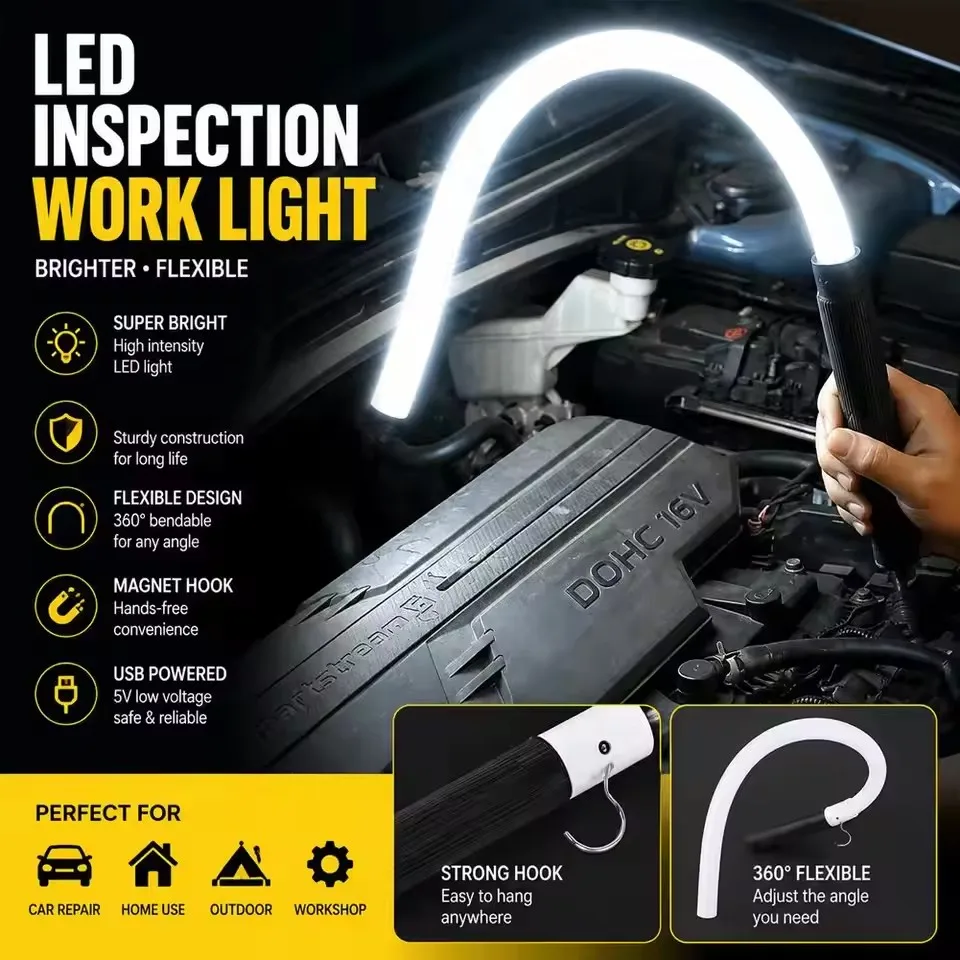 High brightness LED strip light stick 73cm flexible silicone LED flashlight professional work light portable car repair tool