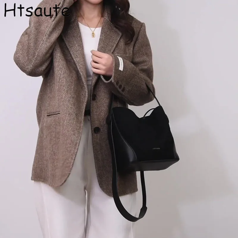 Lady Byckets Large Capacity Top Handle Bag Women Timeless PU Leather Crossbody Bags Female Romantic Shoulder Bag