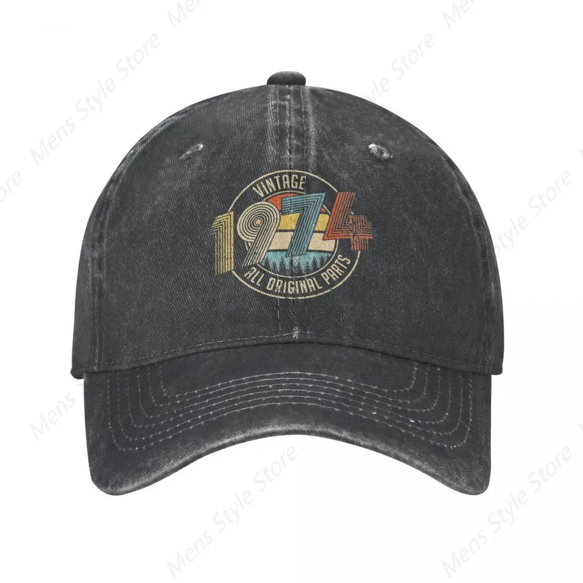 Men Women Vintage 1974 All Original Parts 50th Birthday Gifts Baseball Caps Retro 50 Years Old People Trucker Hat Adjustable