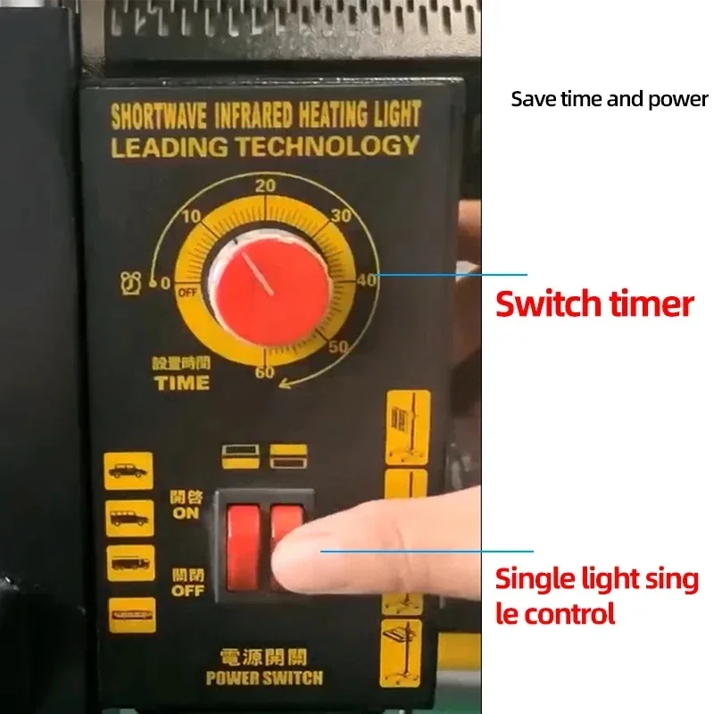 2W Plus Curing For Drying Hot Dryer Heating Heater Infrared Lamp Light Shortwave Spray Paint Booth
