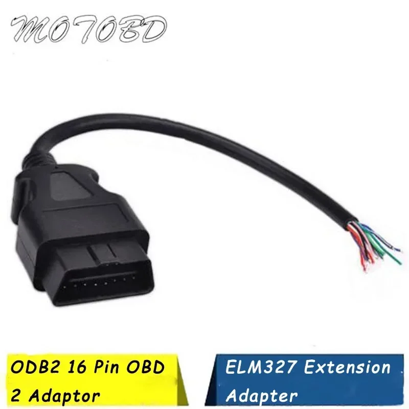 

OBD2 16Pin Male Plug Connector For ELM327 Extension Adapter OBD Cable OBDII EOBD ODB2 16 Pin OBD 2 Adaptor Opening Female Cable