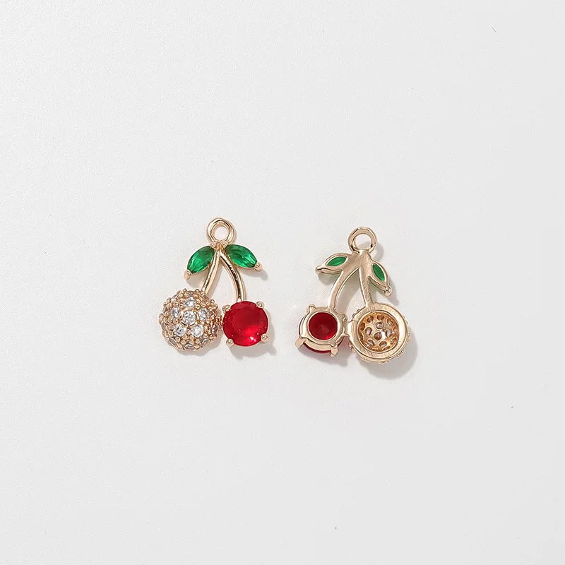 20pcs/ Bag New Fashion Fruit Cherry Strawberry Pendant for DIY Earrings Pendant Necklace Women Jewelry