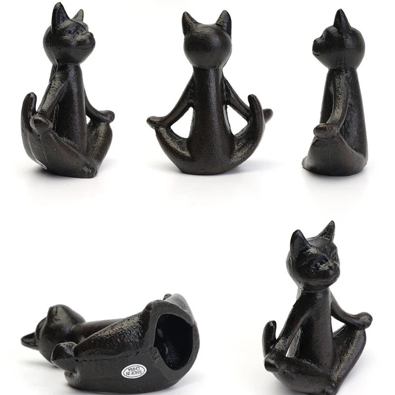 

Американский Ретро Чугун Йога Кошка Лягушка Творческие Ремесла Животные Украшения Персонализированные Подарки Украшение Домашней Гостиной
