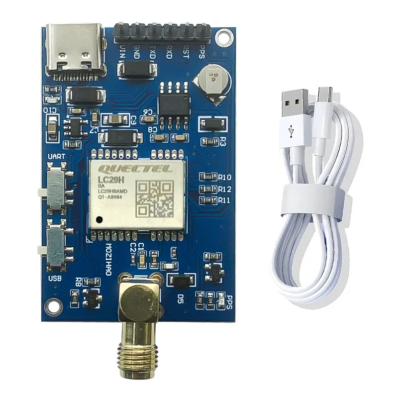 GPS BD Glonass Galileo QZSS DR RTK Module Development Board Bulit-in Quectel LC29BAMD L1 L5 Dual Band Antenna GNSS IMU Raw Data