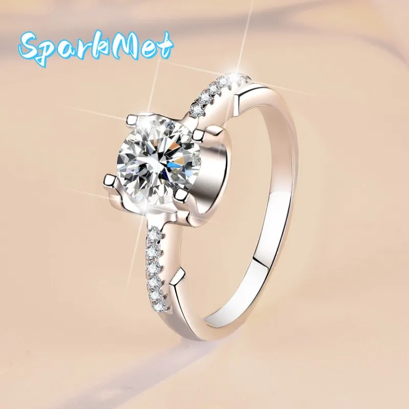 

Sparkmet Bullhead Fashion Women's Ring PT950 Platinum Moissanite 2Ct - Stone-enhancing bullhead, 2ct shine, fits various scenes