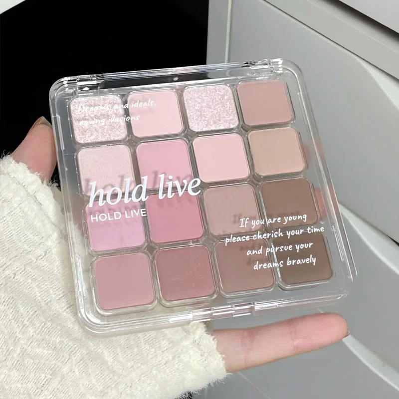 HOLD LIVE 16 Color Makeup Eyeshadow Palette Waterproof Long-lasting Matte Pearl Glitter Eyeshadow Blush Make Up Palette Cosmetic