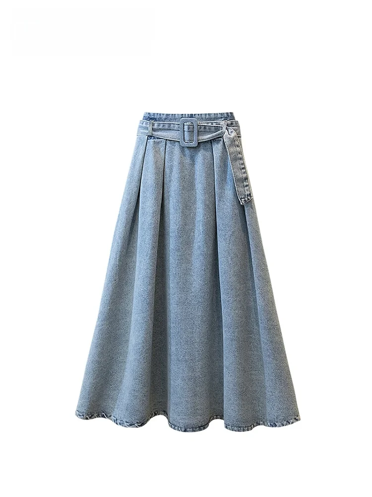

High Waist Denim Skirt for plus Size Women Faionable Early Autumn New Sle Car Club Big Size Girls Slimming Skirt