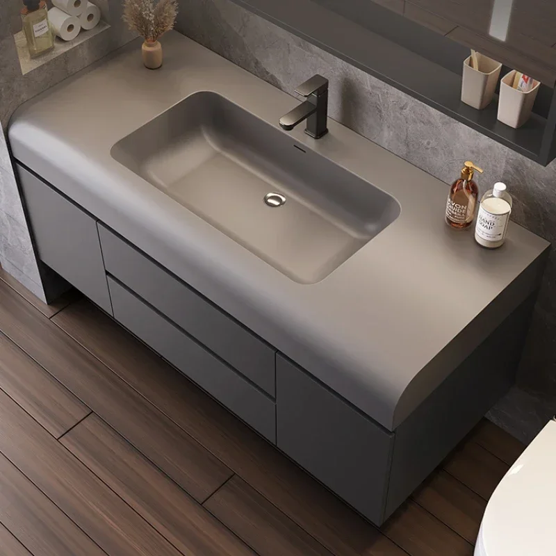 Luxo moderno armário de banheiro organizador vaidade armário de armazenamento de maquiagem espelho pia armoire de salle de bain móveis de banheiro