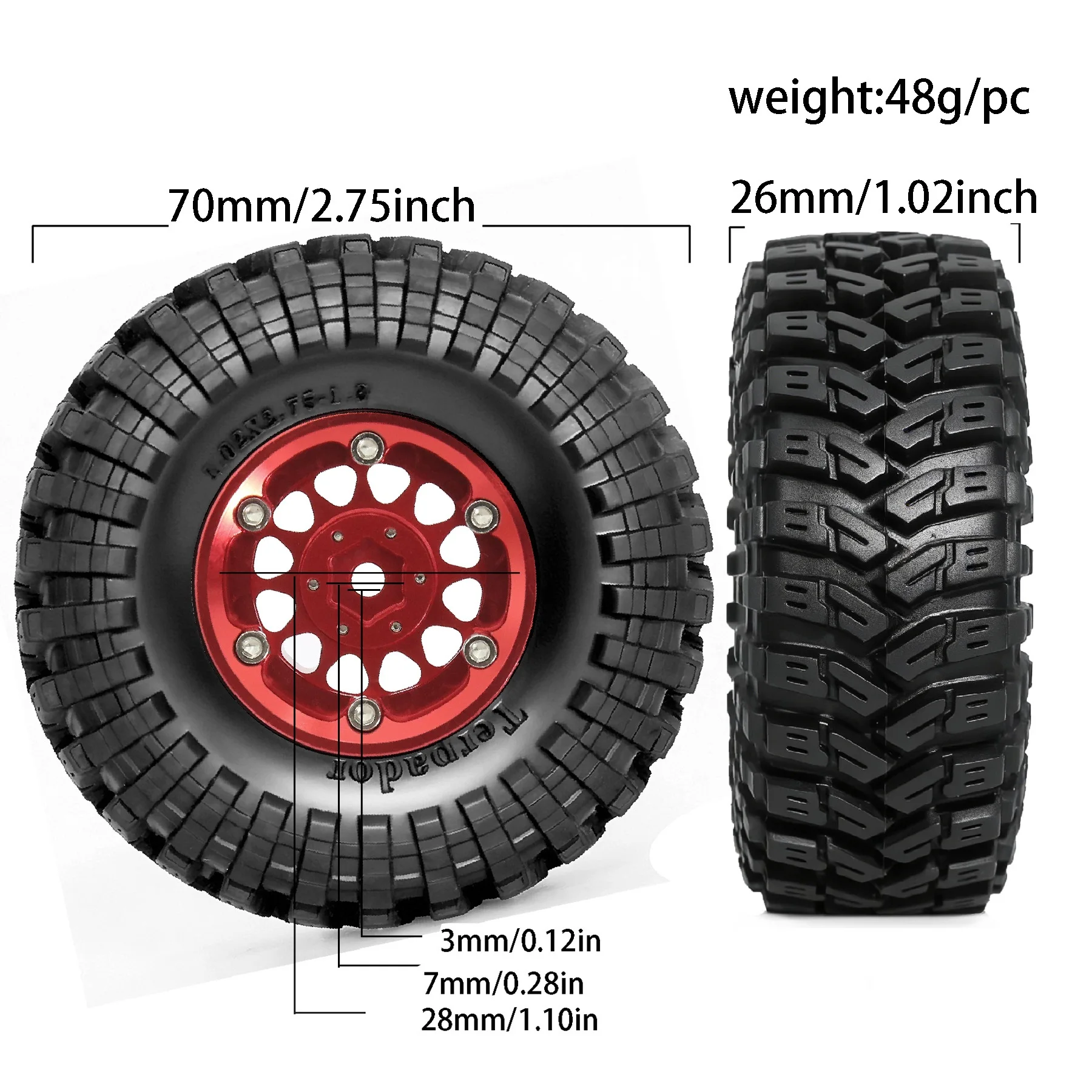 4pcs 70mm 1.3