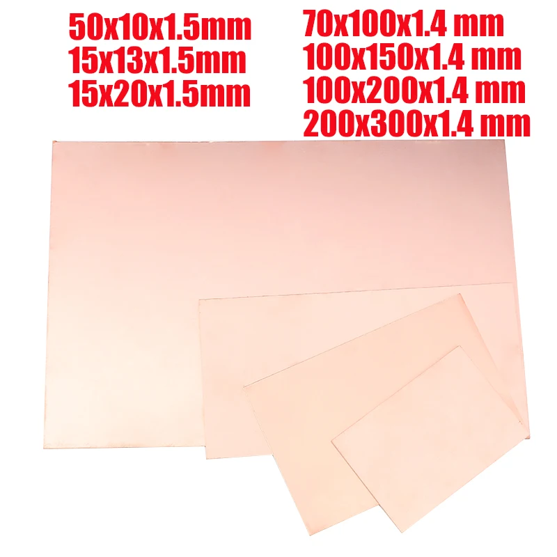 PCB miedź laminowany jeden pojedynczy talerzyk na pieczywo CCL 7x10 10x15 10x20 20x30CM DIY laminat obwód drukowany płyta elektroniczna