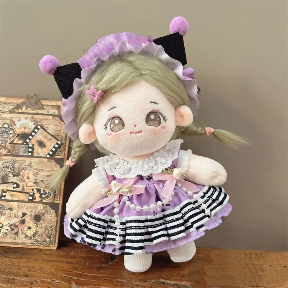 20cm Puppe Kleidung Lolita Dienst mädchen Kleidung mehrfarbige Miniatur Kleid Anzug Cosplay wechselnde Dressing Spiel Puppe Kopf bedeckung Kleid Set