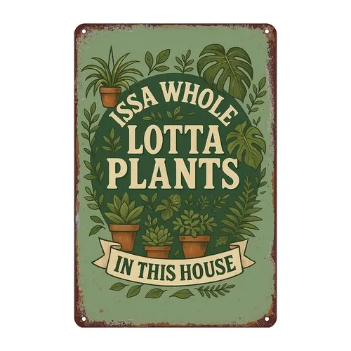 Plant Lover Funny Tin Sign Wall Decor -   Tin/Metal Rustic Wall Art f... --Tin Sign