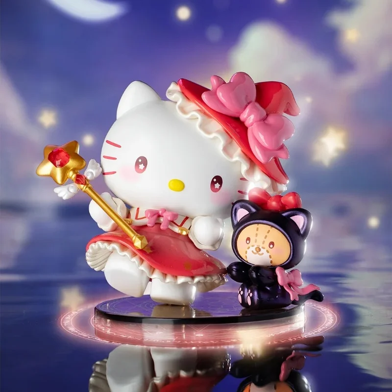 New Sanrio Cute Cartoon Starry Night Party Magician Series Hello Kitty Kuromi Figures Mystery Blind Box Ornaments Doll Girl Gift