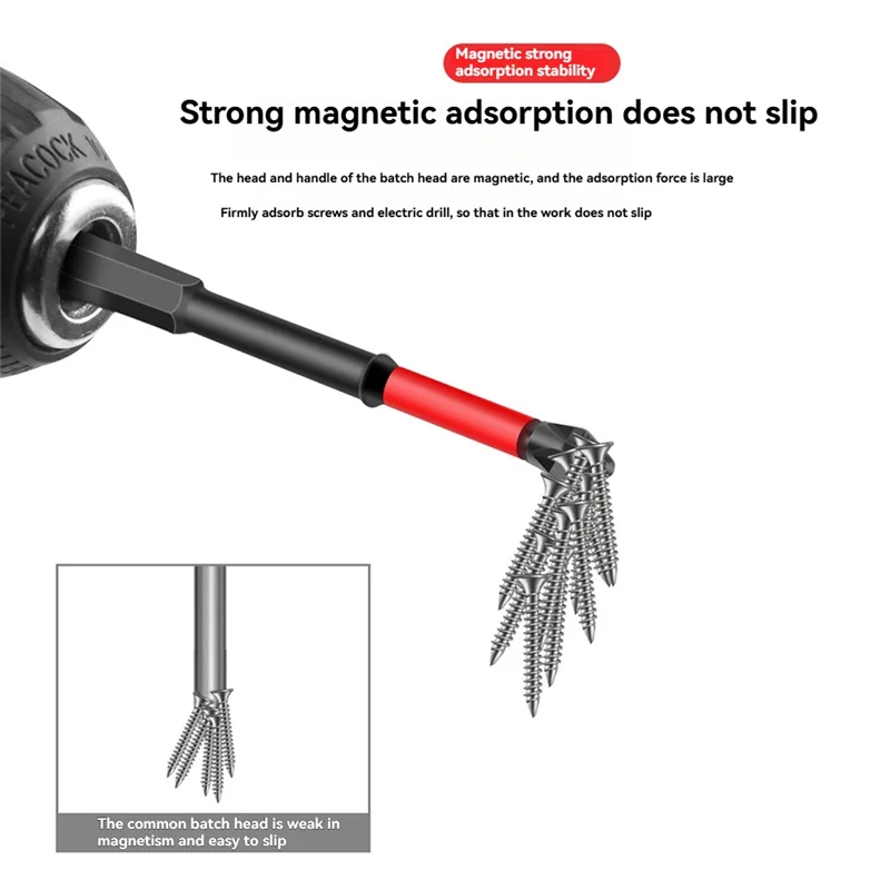 

F-T 6Pcs S2 25-150Mm Impact Screwdriver Bits Magnetic Torque Screwdriver Impact Driver Bit Set