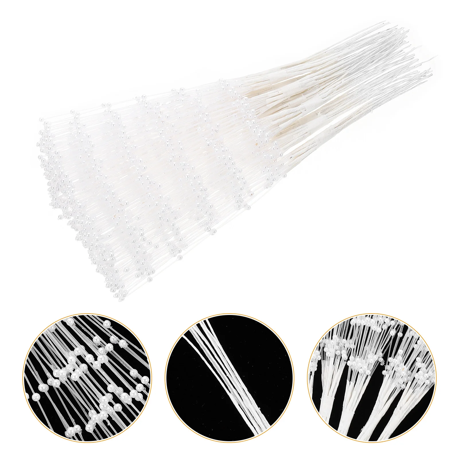 

100 Pcs String of Pearls Wedding Party Garland Decor Bouquet Beaded Bouquets Supplies Sticks