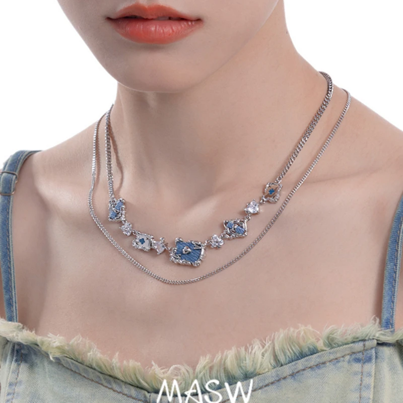 

MASW Original Modern Jewelry 2024 Trend New High Quality Brass Glass Poker Pendant Necklace For Women Party Gift Hot Sale