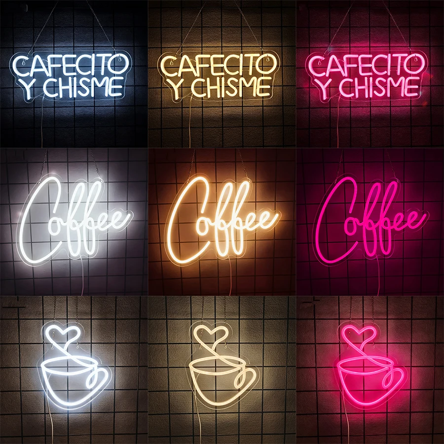 Coffee Bar Neon Sign Accessories Light Up for Wall Decor, Modern Led Sign for Cafe Shop,  Coffee Station Art Decor Party Decor