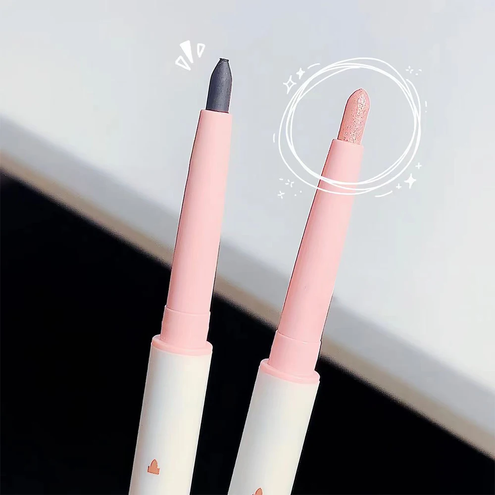 Dwugłowy diamentowy błyszczący Eyeliner leżący jedwabnik długopis do oczu Highlighter wodoodporny brokat pędzelek do cieniowania powiek narzędzia do makijażu