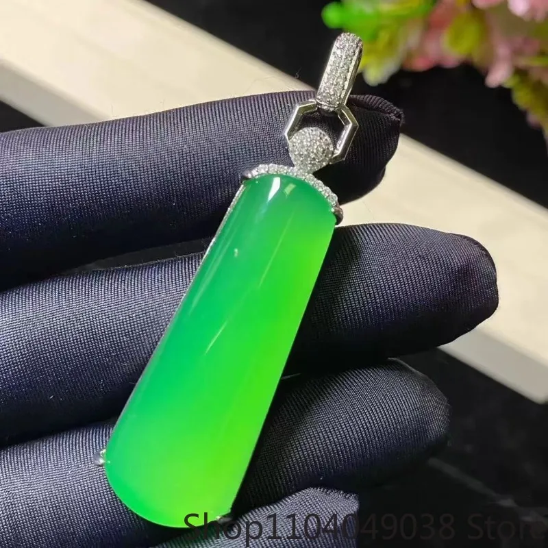 

Wholesale Ice Seed Yang Green Chalcedony No Matter Brand Pendant Women's Jade Brand Necklace