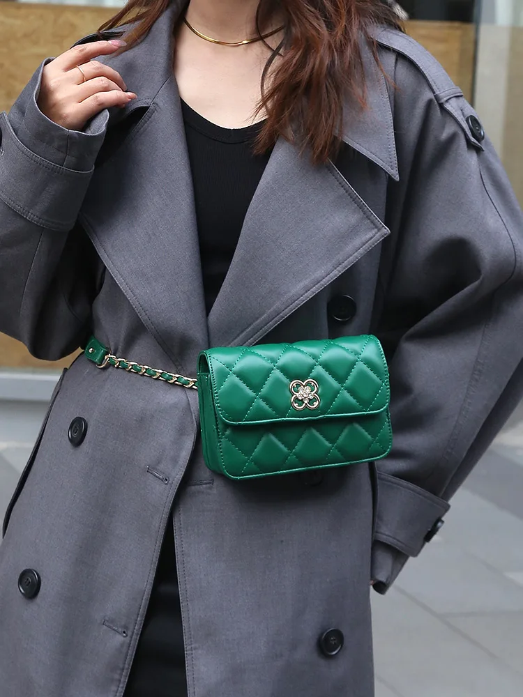 

2025 New Small Fraance Sle Waist Bag Diamond id Chain Ladies Purse Crossbody Bag Four Le Clover Single oulder Bag