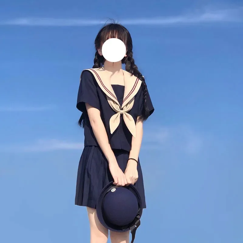 Nieuwe Schooluniformen Voor Meisjes Cupido Hart Geborduurd Student Pak Lange Mouw Japanse Cosplay Jk College Sailor Uniform