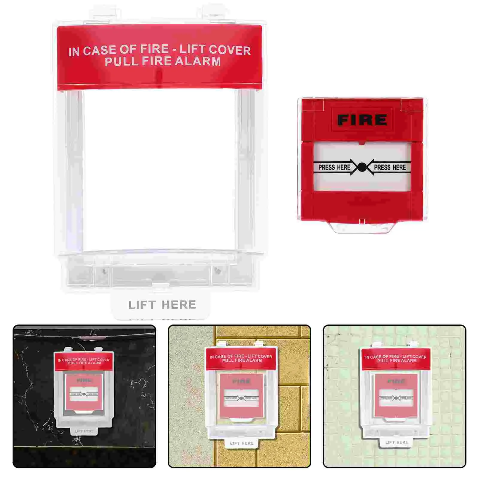 Alarm Switch Protective Cover Call Point Button Guard Fire Shield Outdoor Heater Extinguisher Blanket Smoke Red Protector