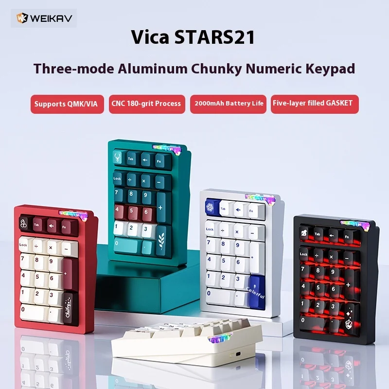 SUMREDA stars21-S Numpad Kits Wireless Mechanical Keypad RGB Hot Swap Three Mode Aluminum Kits Gaming Keyboard E-sports NEW