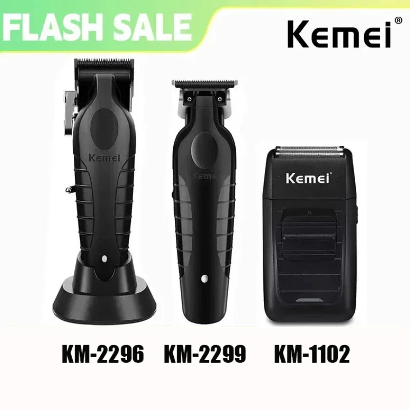 Kemei KM-2296 KM-2299 KM-1102 KM-2024 Профессиональный комплект машинки для стрижки волос Электробритва Мужской станок для резки Мужской беспроводной триммер