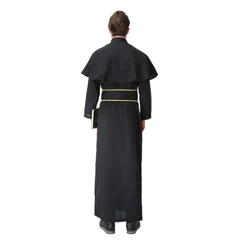 Men Catholic Church Religious Mass Missionary Robe Roman Pope Pastor Father Cosplay Costumes Halloween Priest Costume