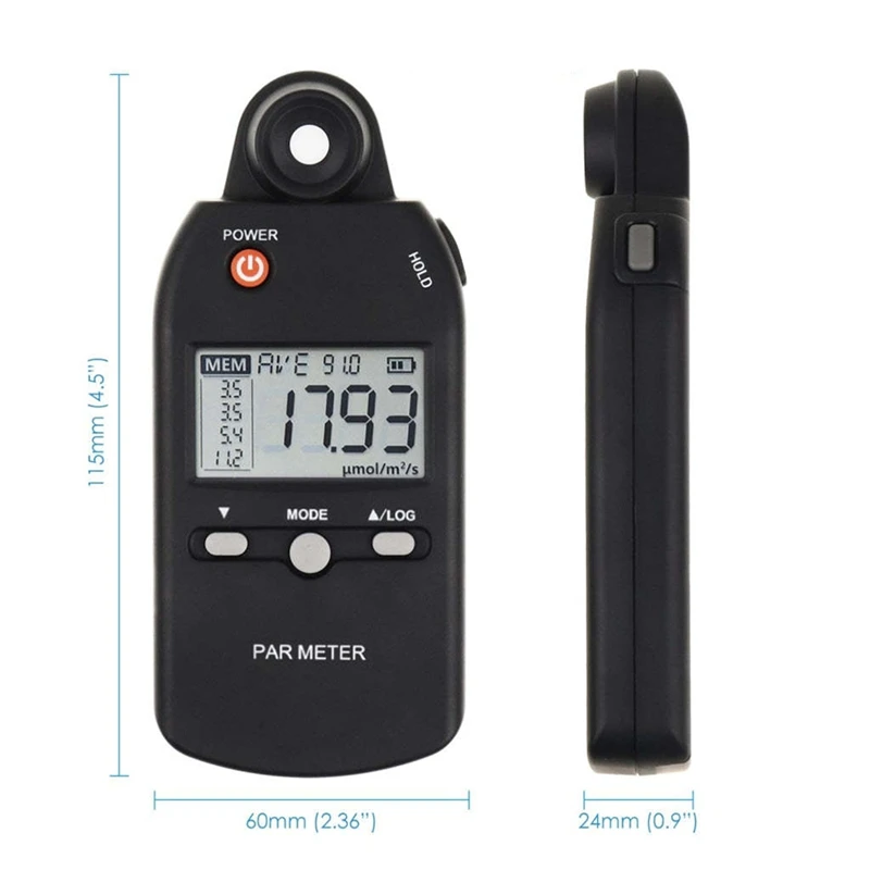 Photosynthetic Radiometer Portable Flux Meter Handheld Light Energy Meter Outdoor Measuring Light Intensity Meter-A55K